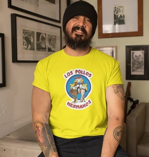 Nome do produtoCamiseta Los Pollos Hermanos Amarela, Branca, Preta e Cinza - Breaking Bad