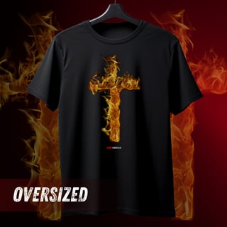 Camiseta Oversized - Cruz de Fogo