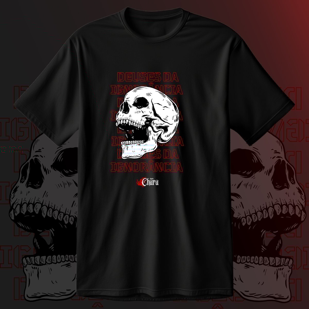 Nome do produto: Deuses da Ignorância - Projeto Chara - Camiseta Unissex