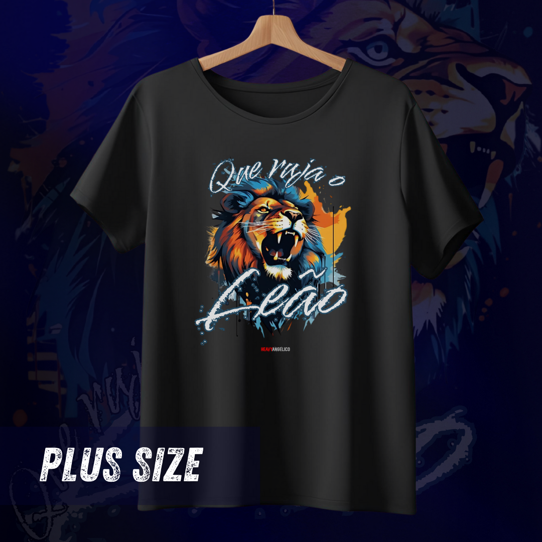 Nome do produto: Série “Que Ruja o Leão” – A Voz da Vitória - Camiseta Plus Size