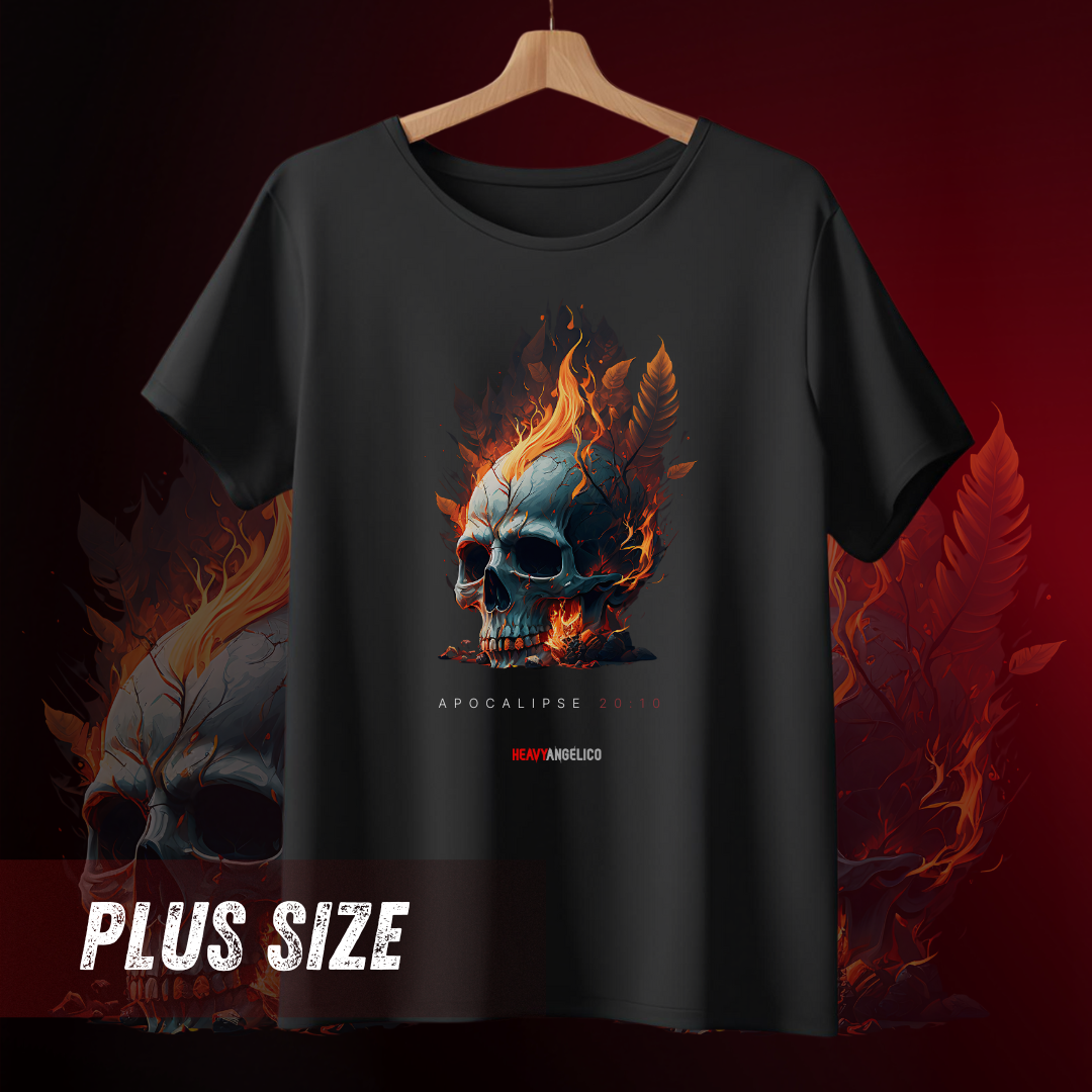 Nome do produto: Apocalipse 20:10 - Camiseta Plus Size