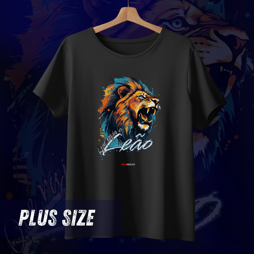 Nome do produto: Série “Que Ruja o Leão” – A Força do Rei - Camiseta Plus Size