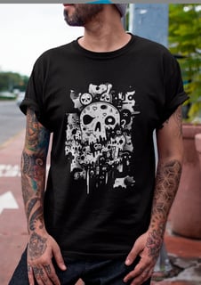 Camiseta Caveira Flamejante  