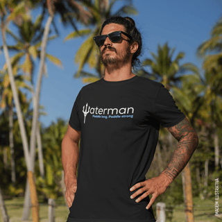 Camiseta Waterman - Paddle Long. Paddle Strong - Preta