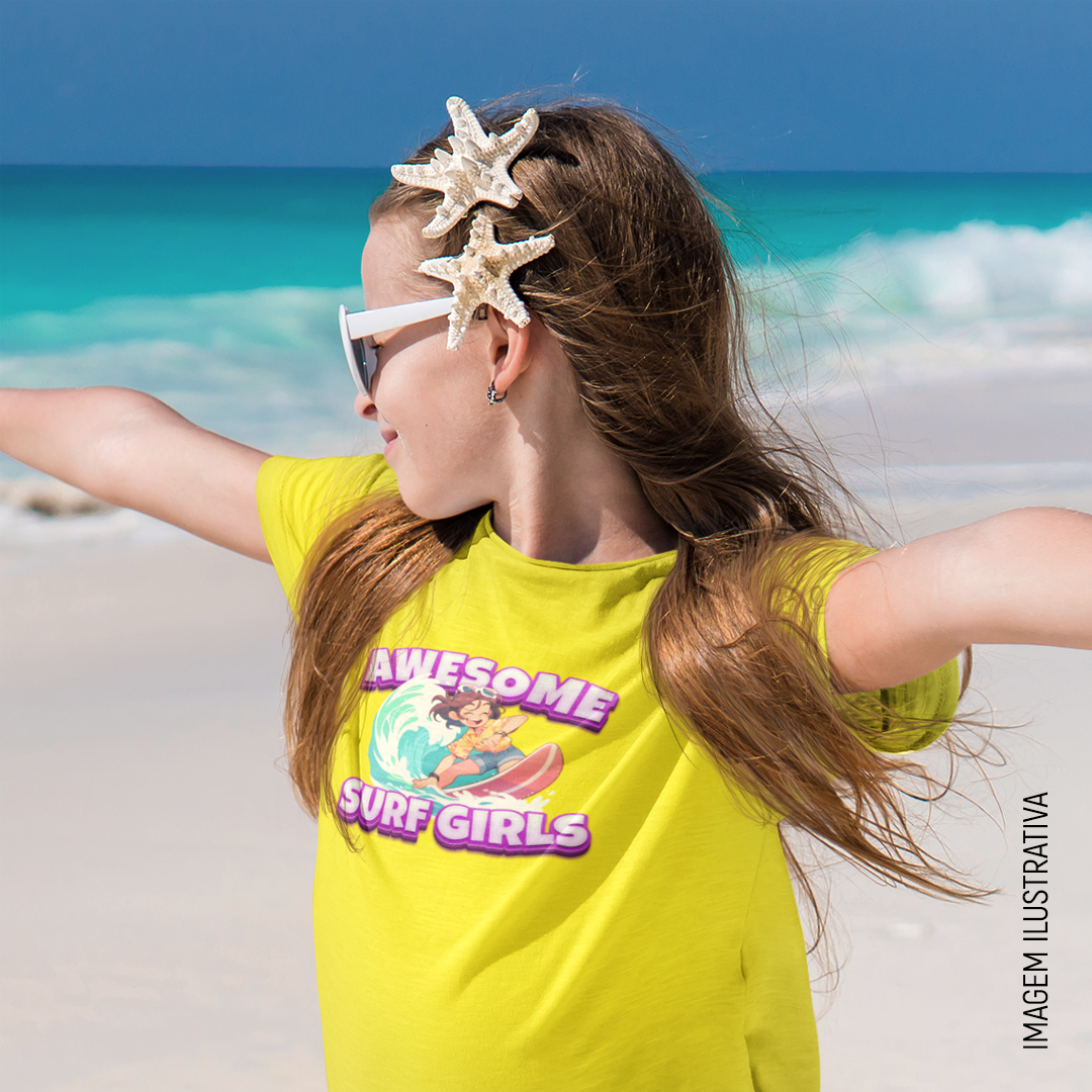 Nome do produto: Camiseta Infantil - Awesome Surf Girls