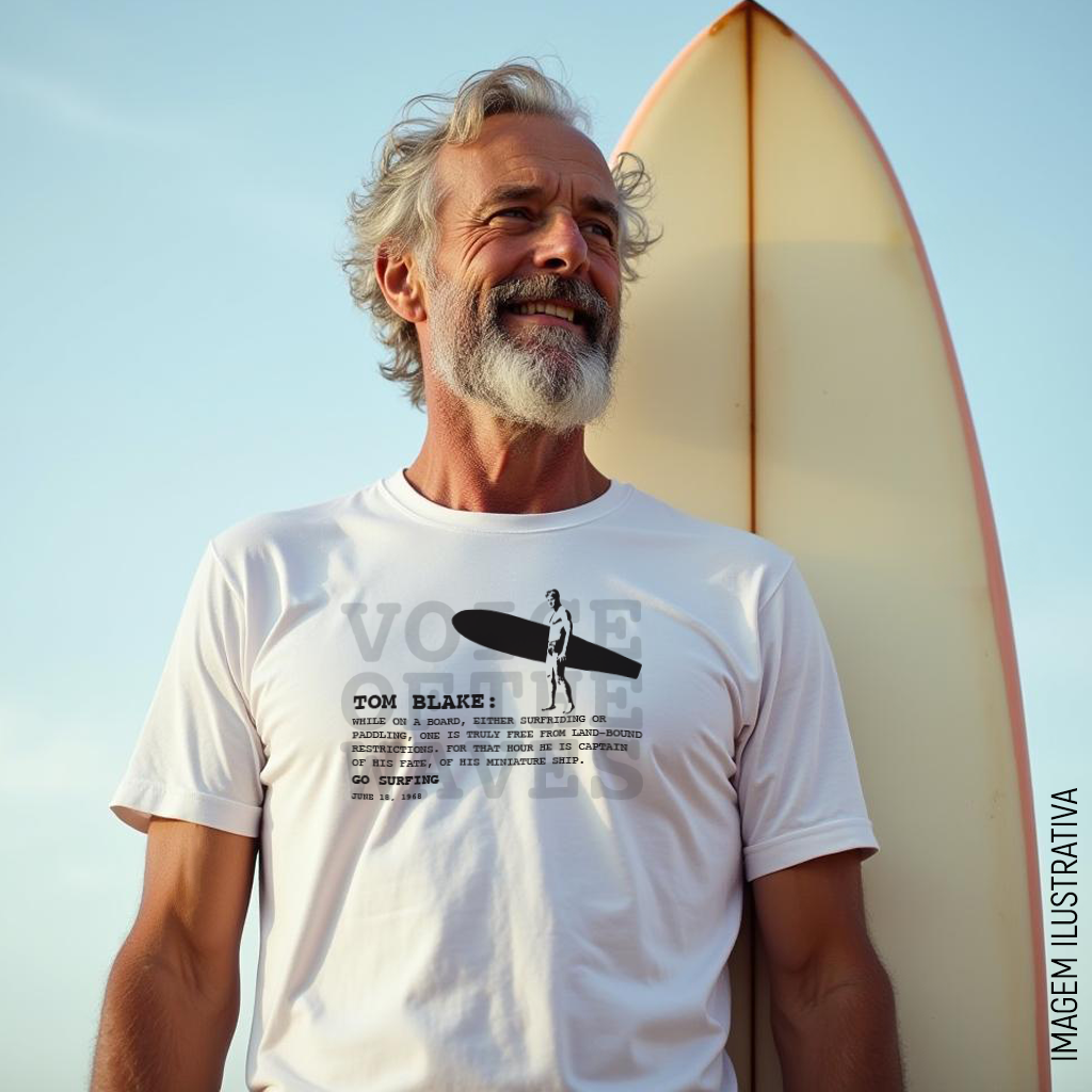 Nome do produto: Camiseta Tom Blake - Coleção Lendas das águas