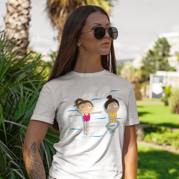 Camiseta Nadadora frente e costas