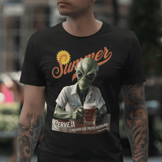 Nome do produto Camisa Alien - Cerveja é melhor que muito humano!