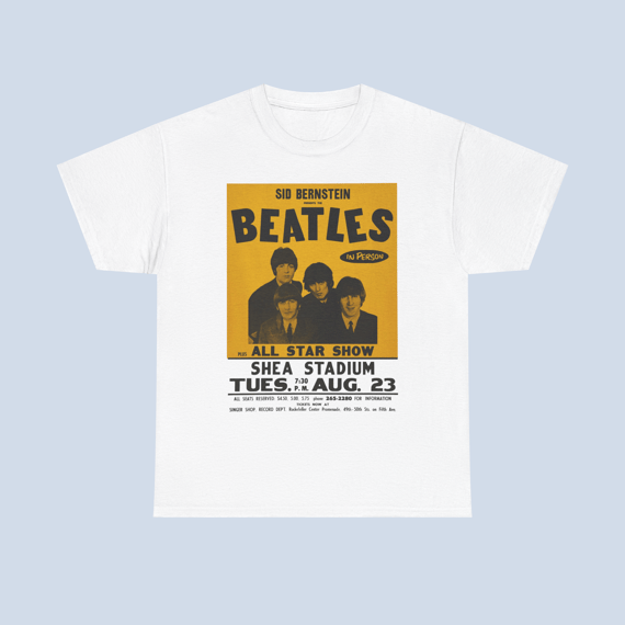 Camiseta Shea Stadium Beatles Poster Unissex