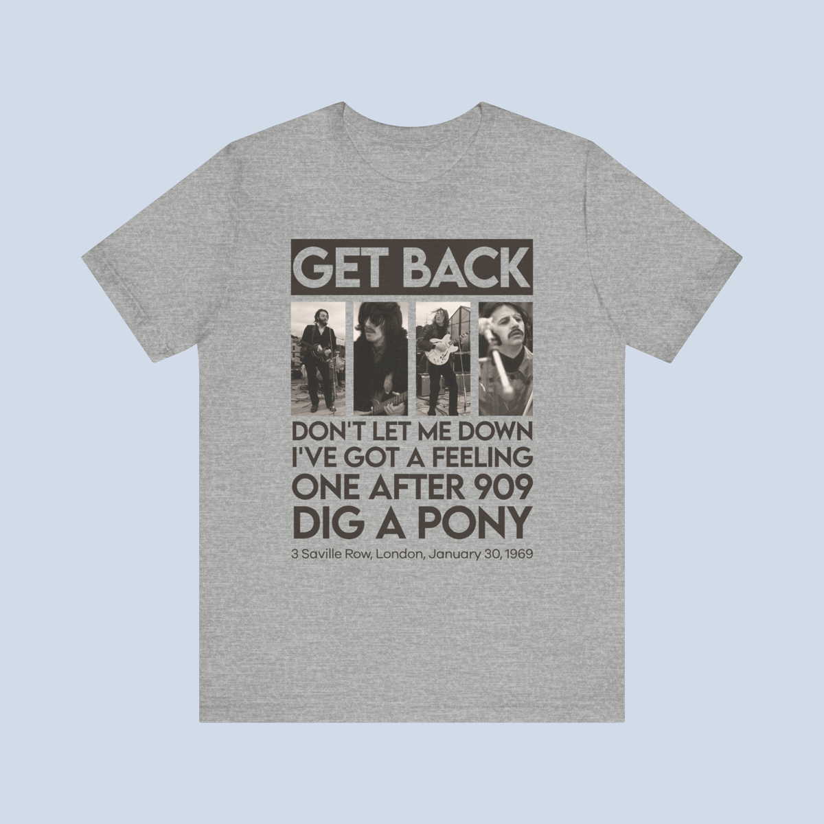 Nome do produto: Camiseta Rooftop Concert Get Back Unissex