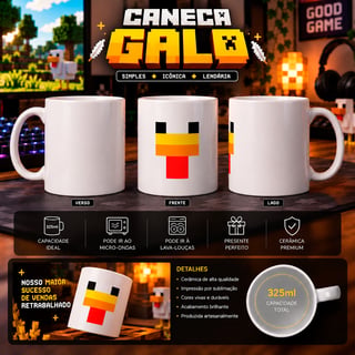 Nome do produto Caneca Galinha Minecraft