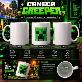 Nome do produto Caneca Creeper Minecraft