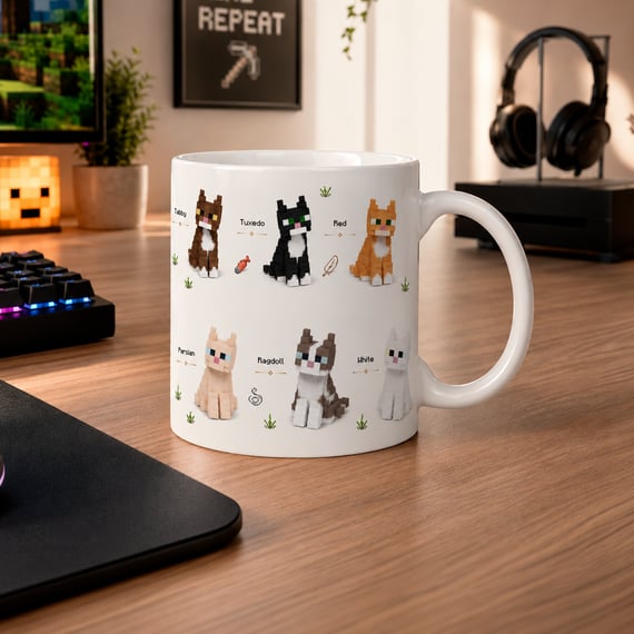 Caneca Gato Minecraft