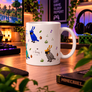 Caneca Papagaio Minecraft