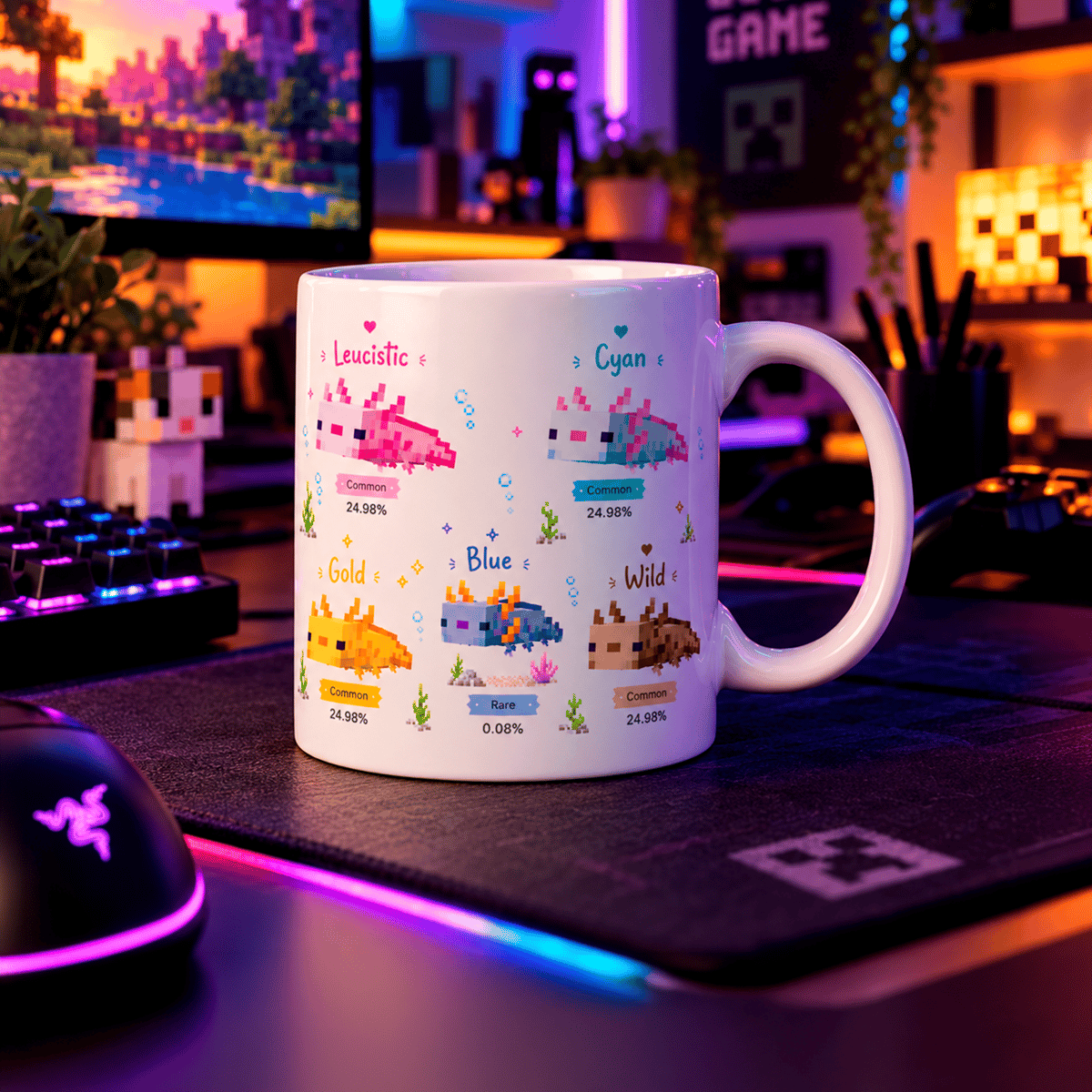 Nome do produto: Caneca Axolote Minecraft