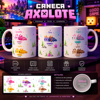 Nome do produto Caneca Axolote Minecraft