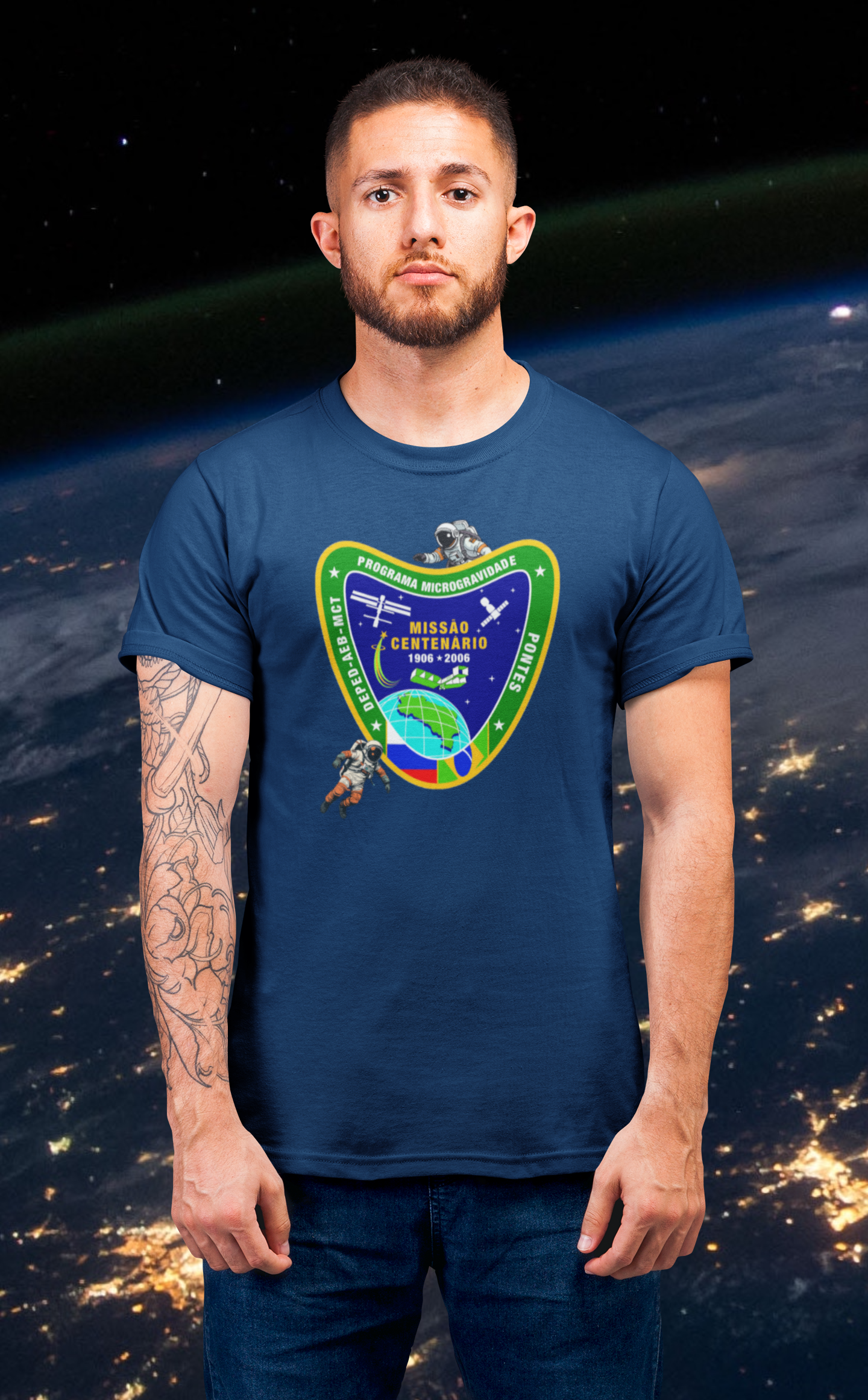 Camiseta Missão Centenário | O Brasil nas Estrelas — Marcos Pontes 
