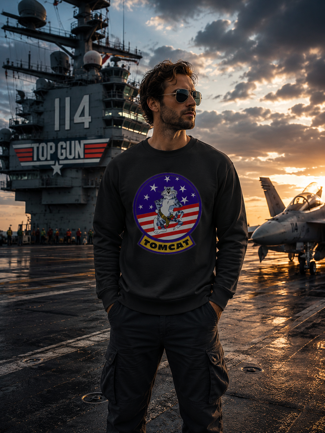 Moletom F-14 Tomcat Vintage | Aviação Militar Naval | Unissex