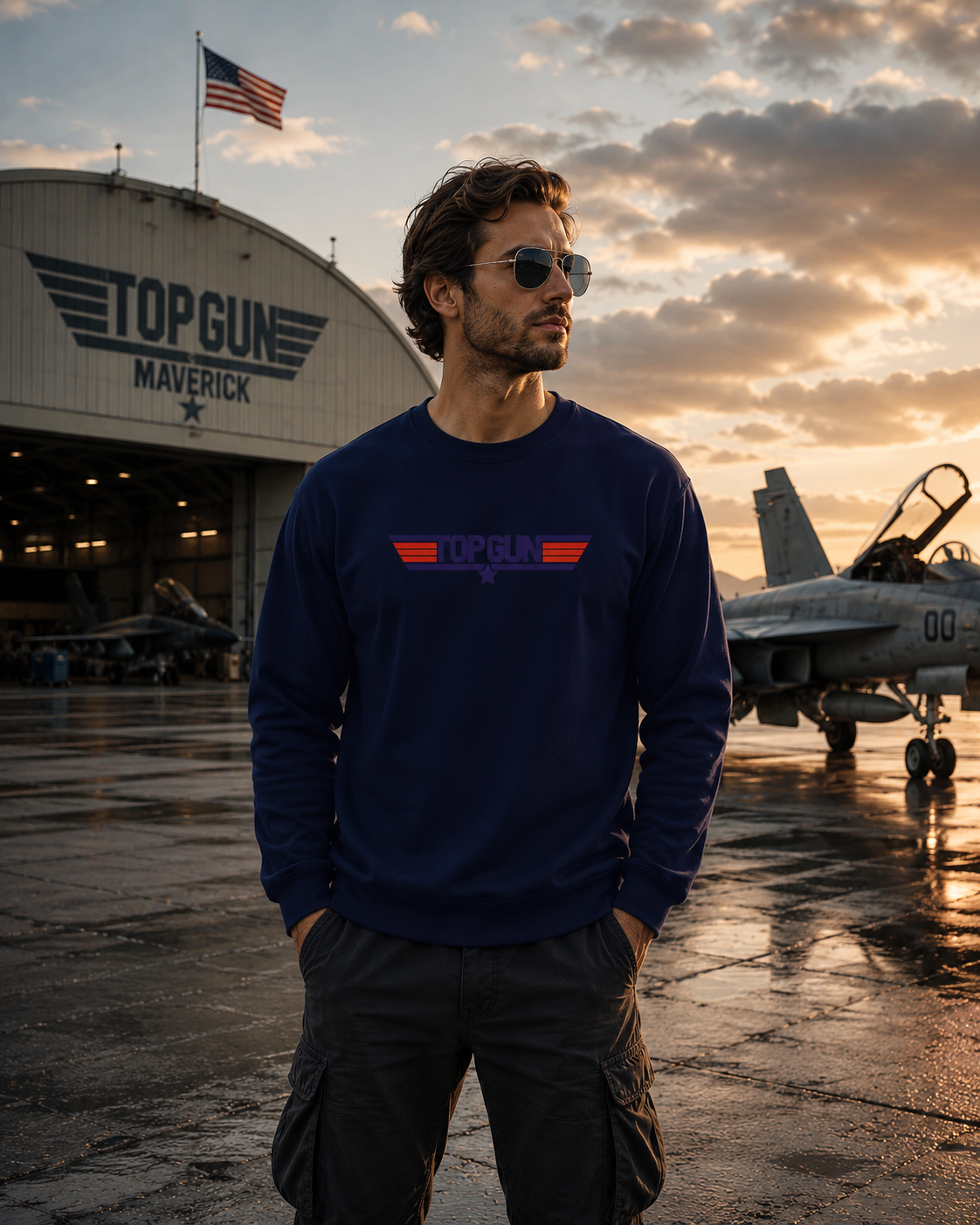 Moletom Top Gun Gola Careca - Blusa de Frio Clássico do Cinema