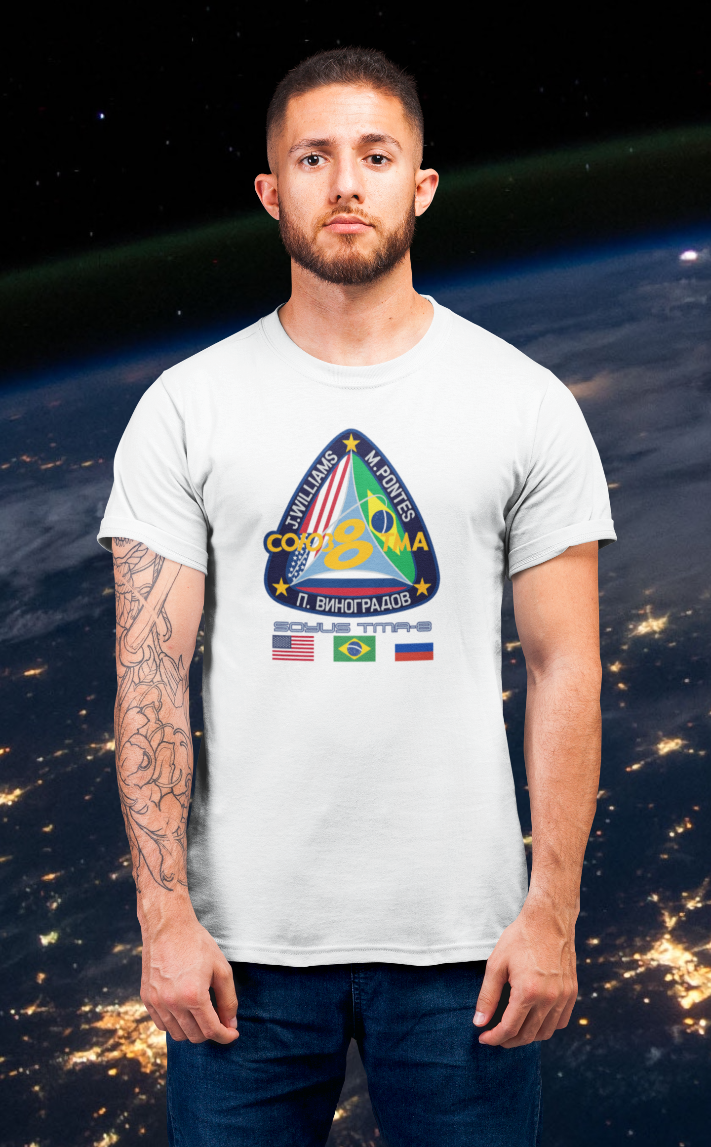 Camiseta Soyuz TMA-8 | Missão Espacial Brasileira com Marcos Pontes 