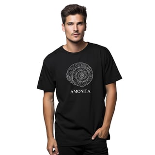 Nome do produto Camiseta Amonita | Ilustração por Leandro Sanches