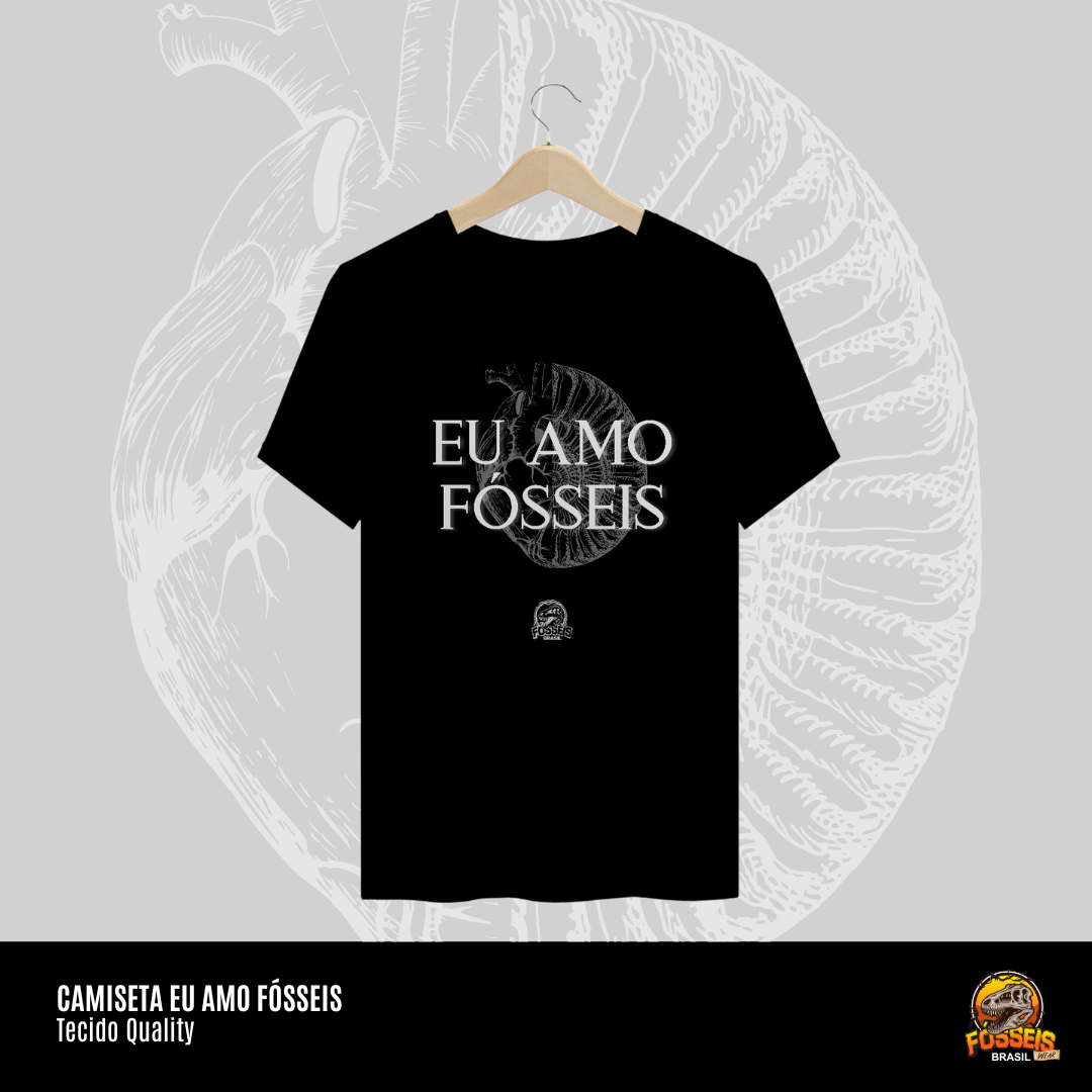 Nome do produto: Camiseta - EU AMO FÓSSEIS