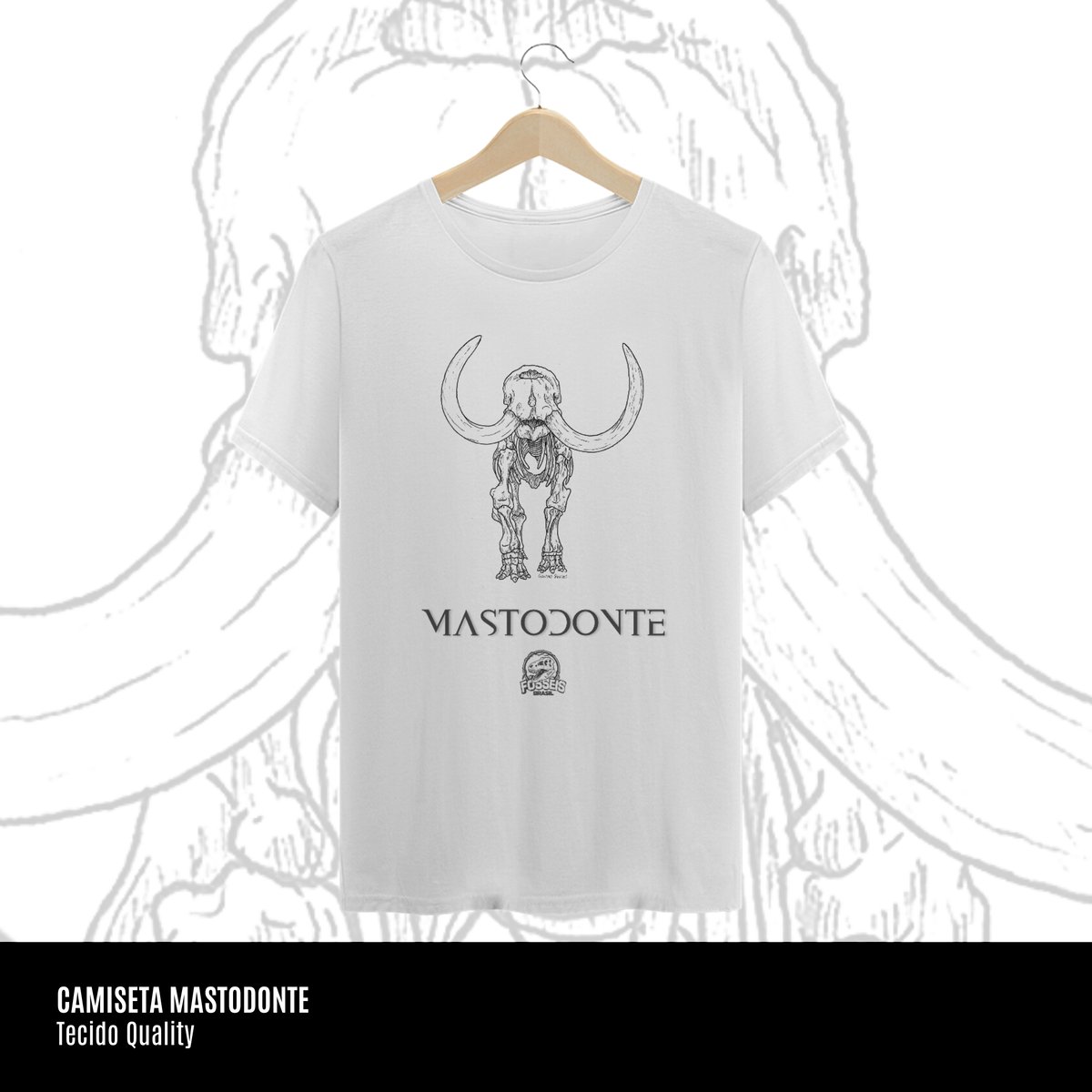 Nome do produto: Camiseta Mastodonte | Ilustrações por Leandro Sanches