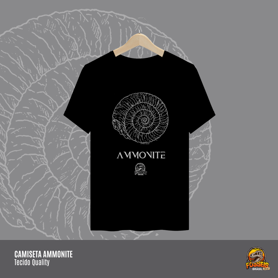 Nome do produto: Camiseta Ammonite | Ilustração por Leandro Sanches