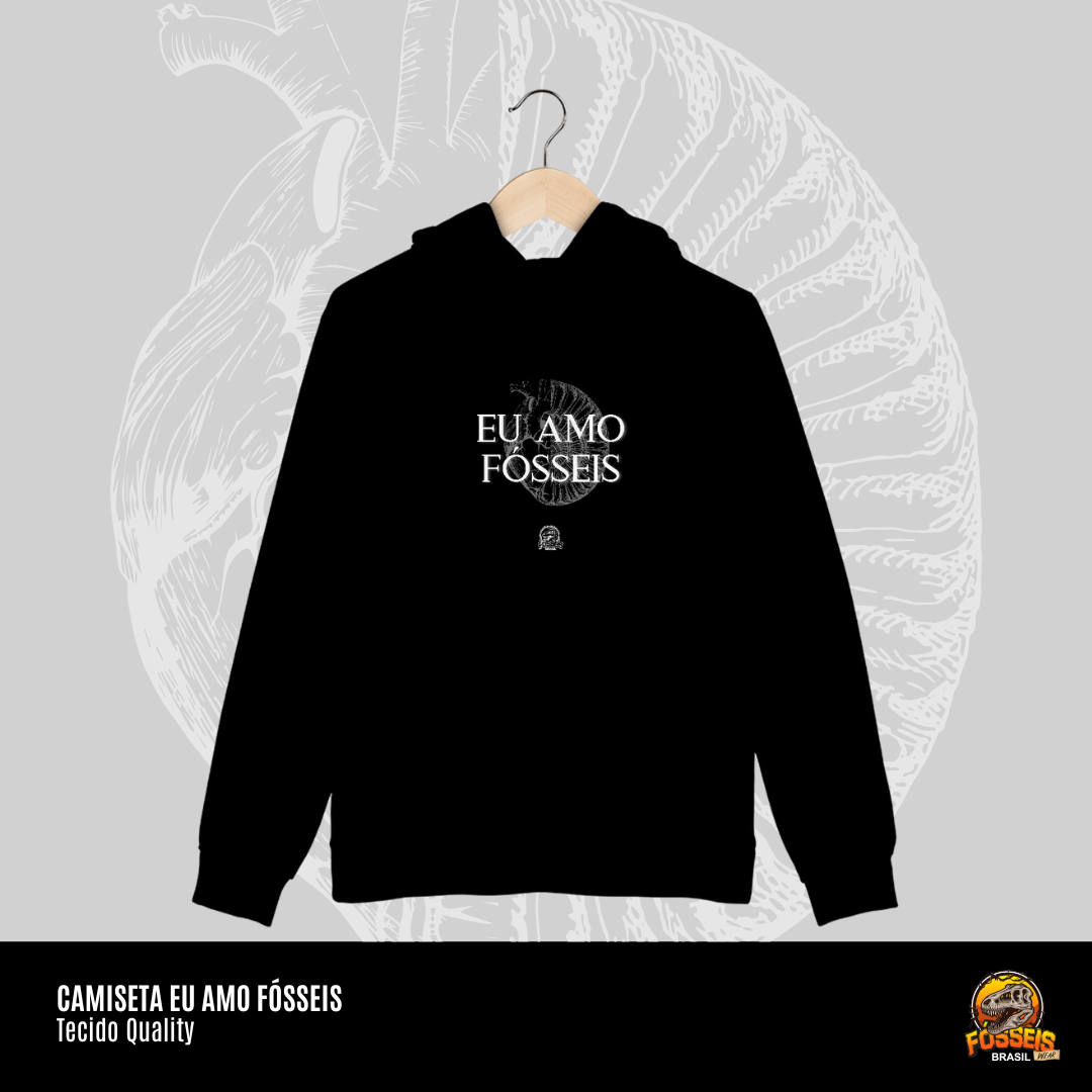 Nome do produto: Moletom Canguru - EU AMO FÓSSEIS