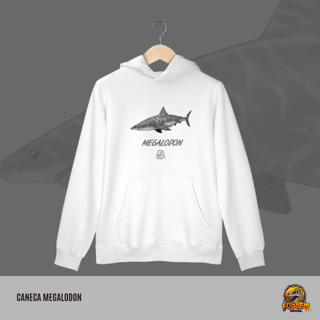 Moletom Canguru Megalodon em Cor | Ilustração por Leandro Sanches
