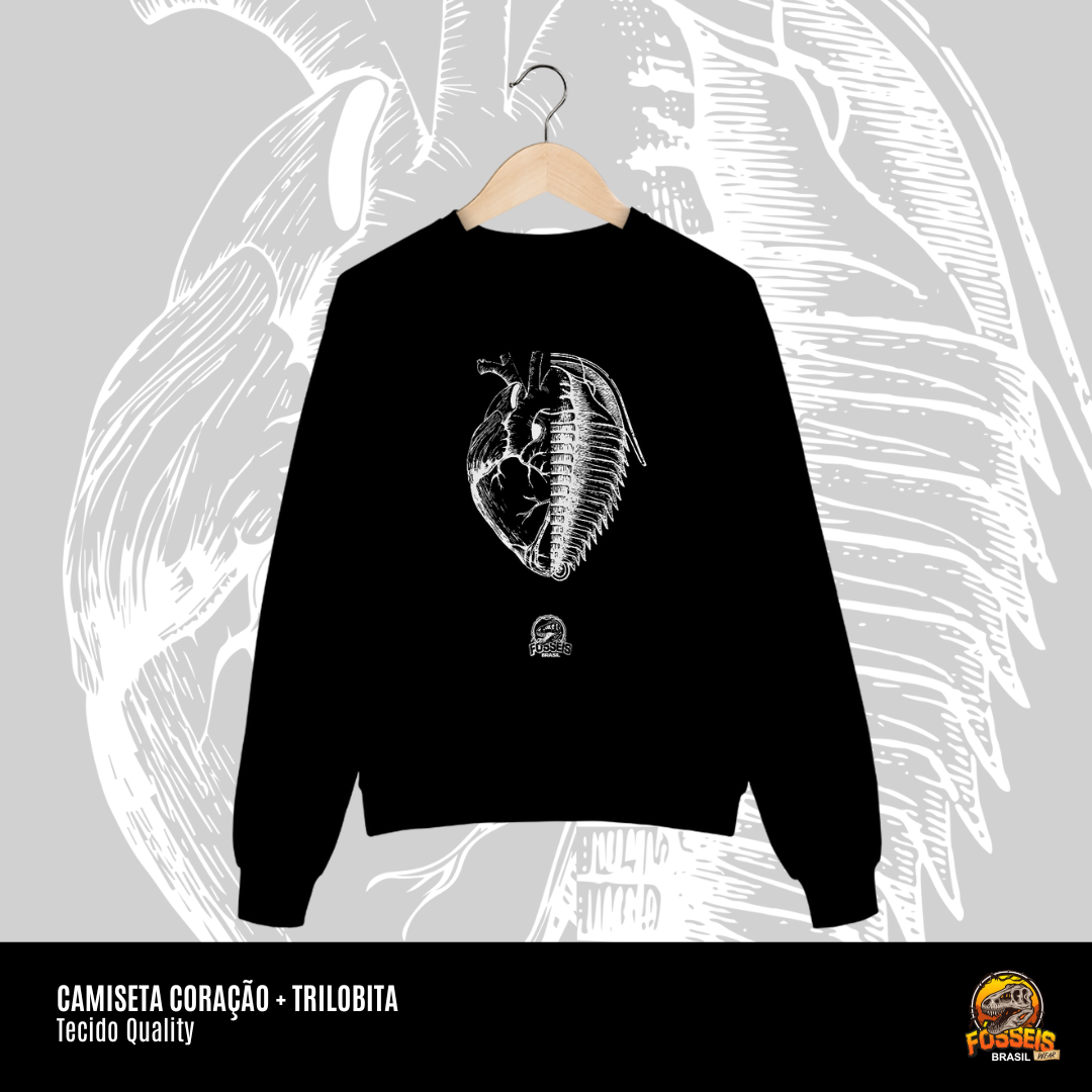 Nome do produto: Moletom Fechado - Coração + Trilobita
