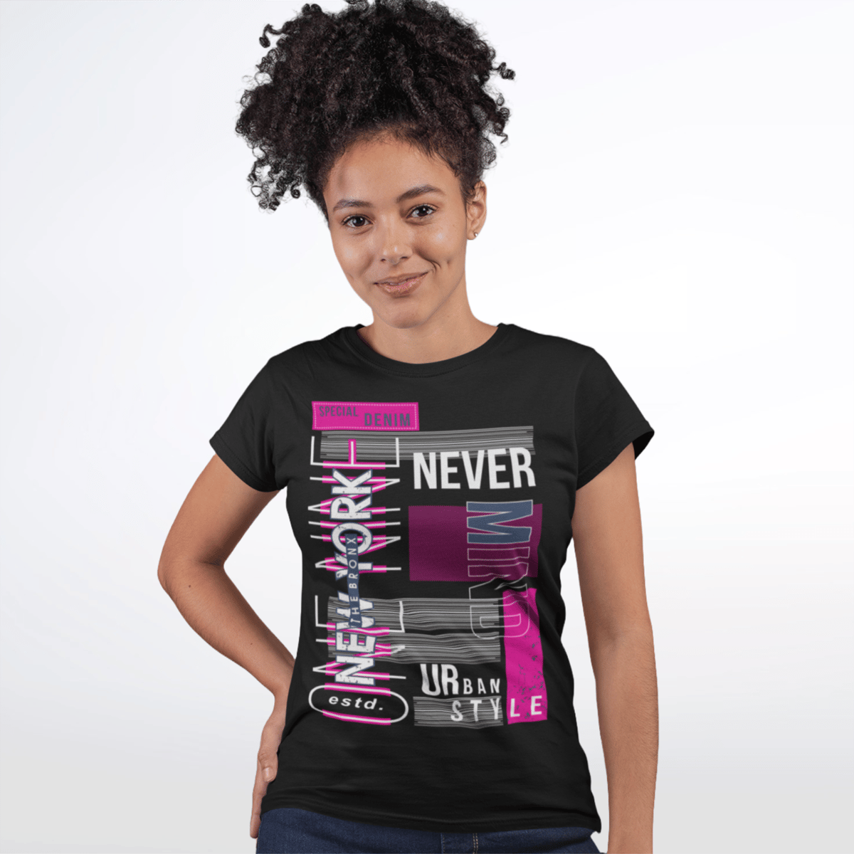 Nome do produto: Camiseta Feminina New York Never Mind