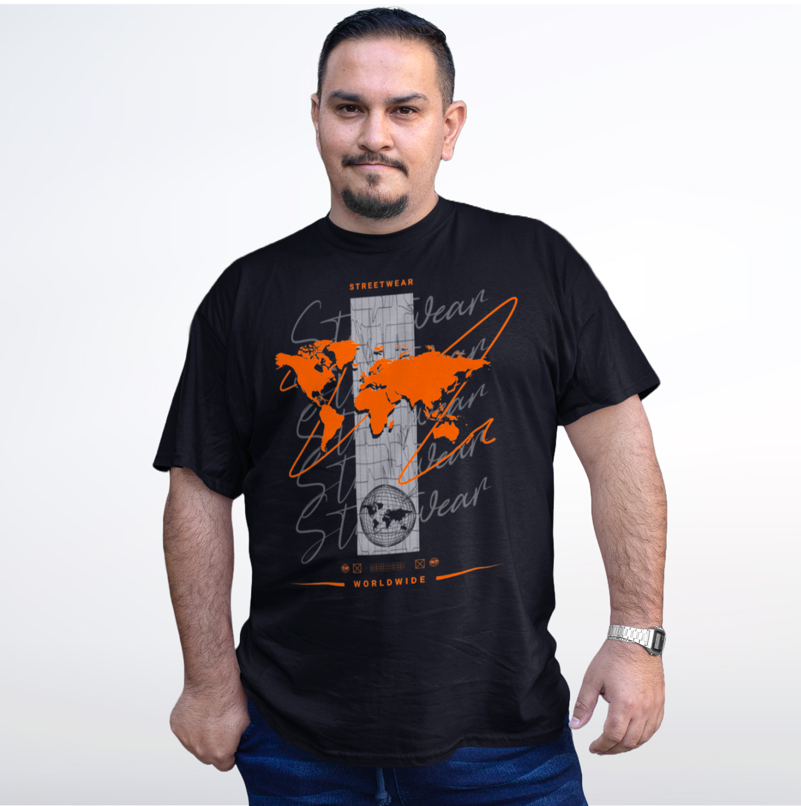 Camiseta Plus Size Streetwear Worldwide