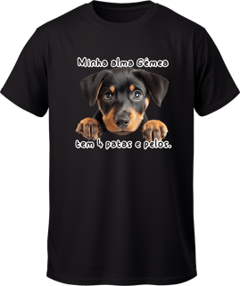 Nome do produto Camiseta minha alma gêmea tem 4 patas e pelos