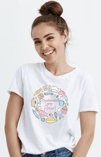 Nome do produto Camiseta algodão confeiteira por amor