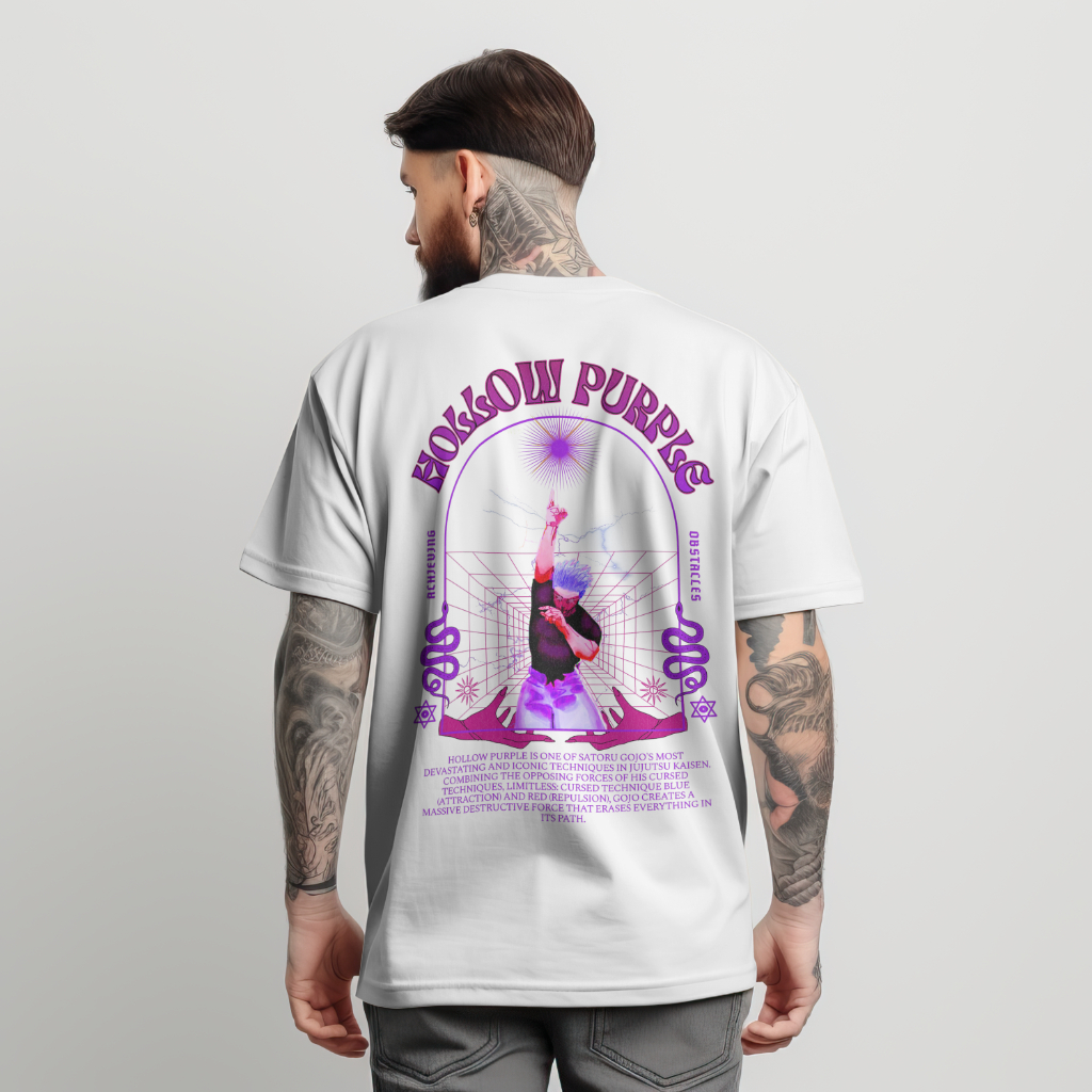 Nome do produto: Camiseta Gojou Satoru Oversized – Jujutsu Kaisen