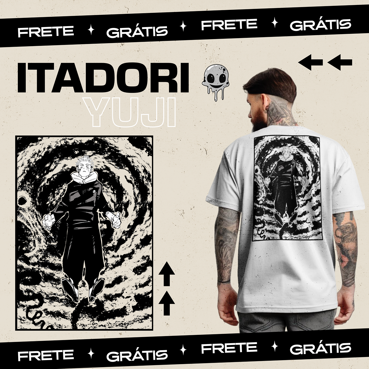 Nome do produto: Camiseta Oversized Itadori nas Estrelas