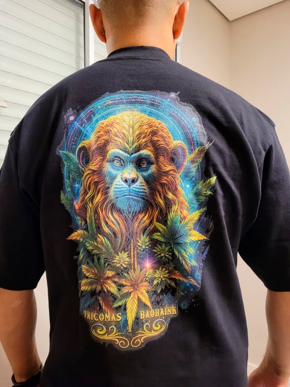 Camiseta Oversized Unissex Funk Monk Tricoma x Baobaink