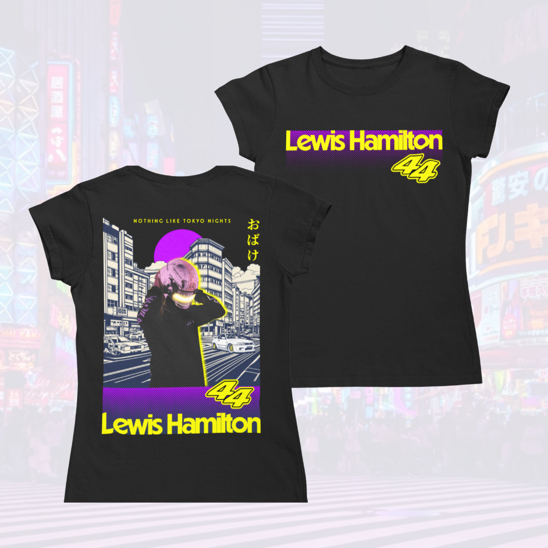 Camiseta Lewis Hamilton Tokyo Nights Feminina