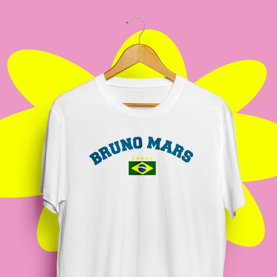 Tee Bruno Brasil Branca Plus Size