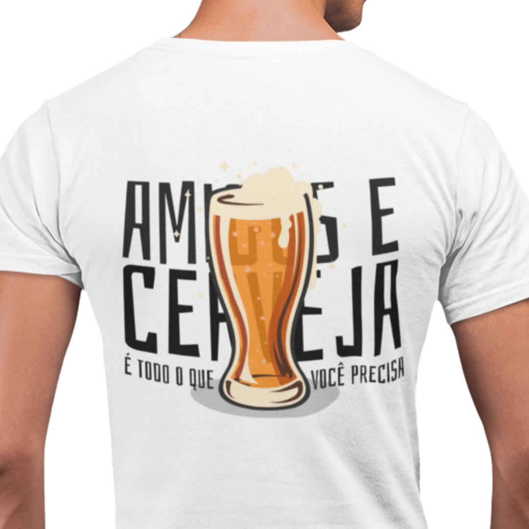 Nome do produto: Camiseta Amigos e Cerveja