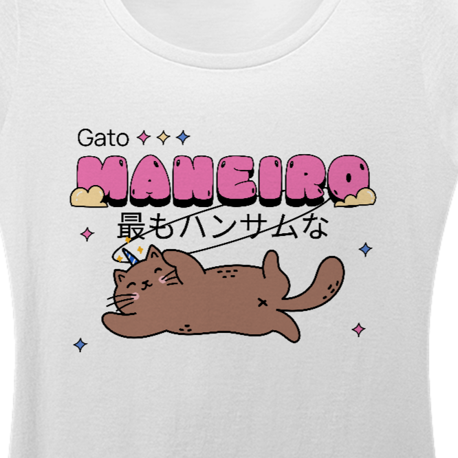 Nome do produto: Camiseta Gato Maneiro