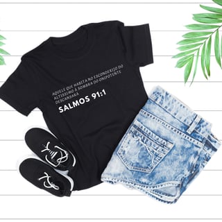 Nome do produto Camiseta Baby Long Quality Salmo 91:1