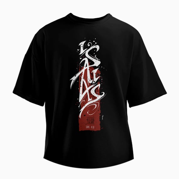 Camiseta Oversized Isaías 41:10 - Preto