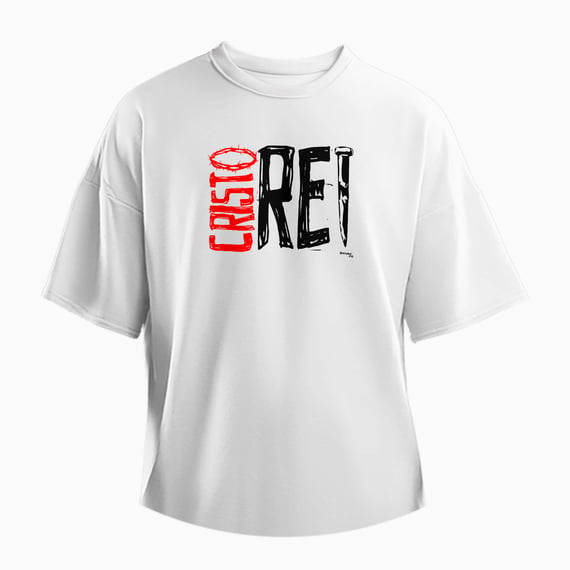 Camiseta Oversized Cristo Rei - Branco