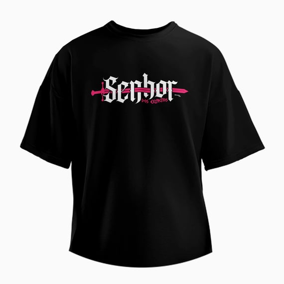 Camiseta Oversized Senhor dos Exércitos - Preto