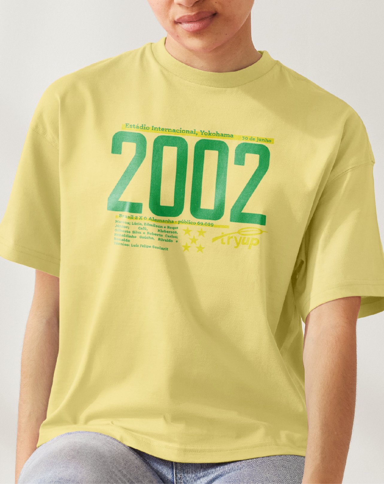 camiseta tryUP copa2002 amarela // algodão Estonado