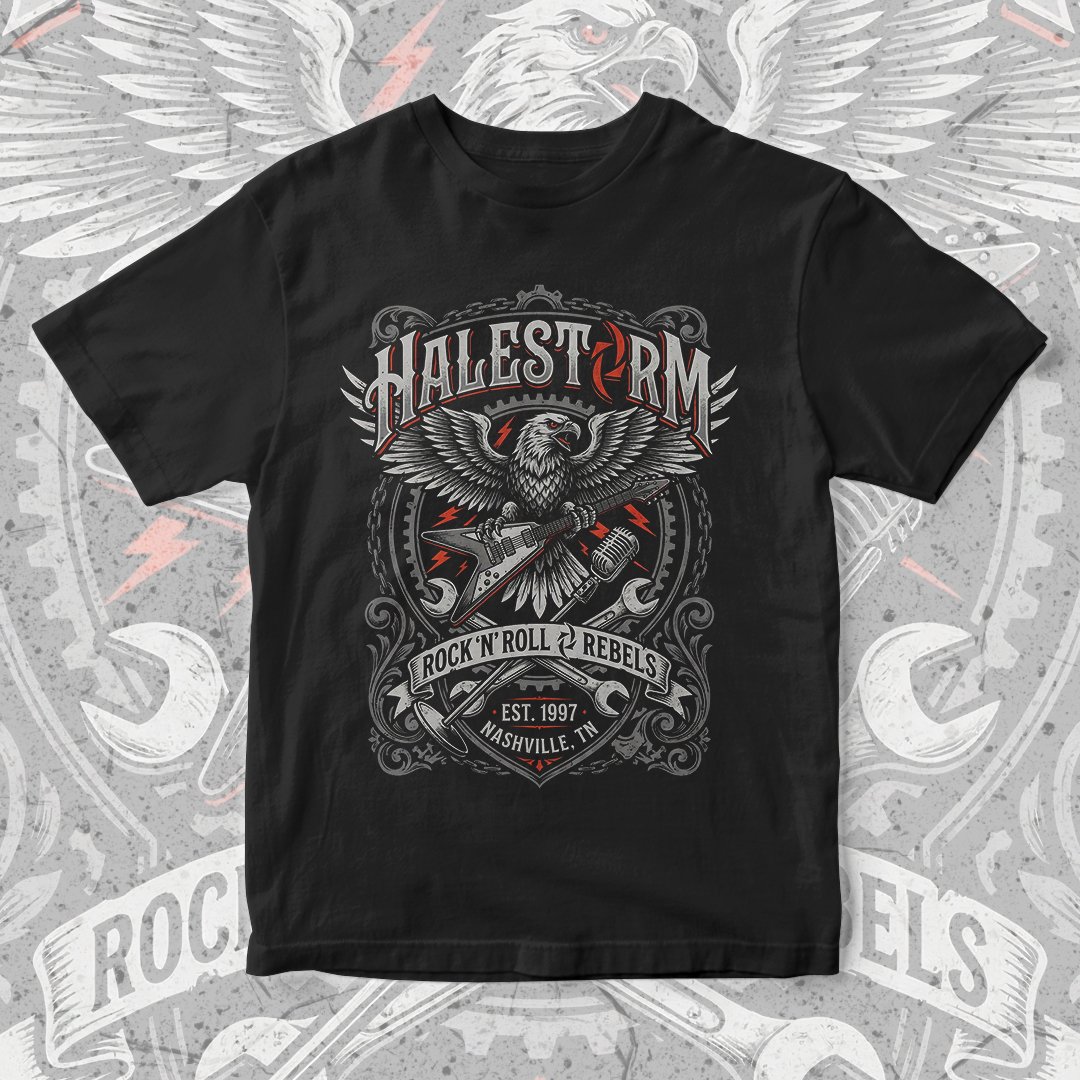 Nome do produto: Camiseta Halestorm | Rock n Roll Rebels