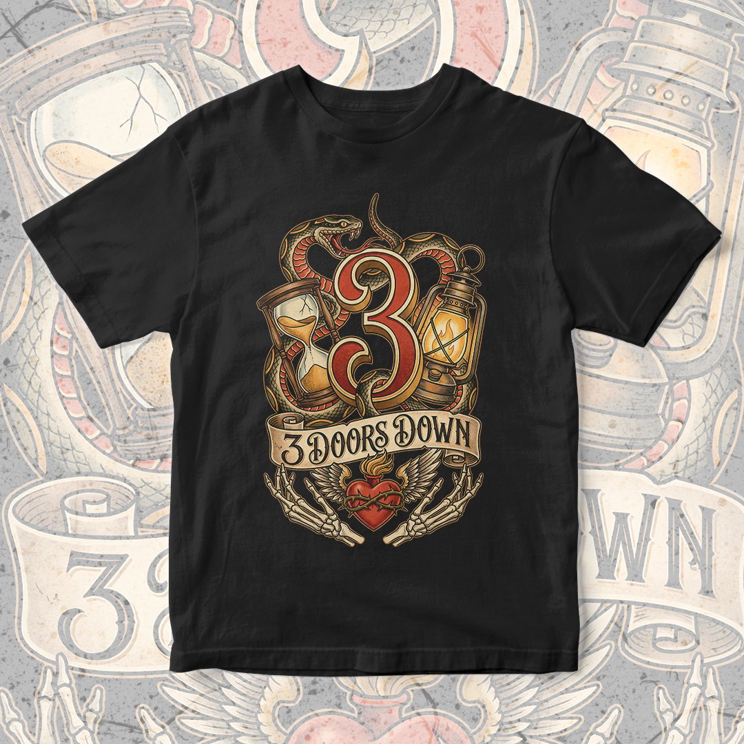 Nome do produto: Camiseta 3 Doors Down | Snakes and Lights