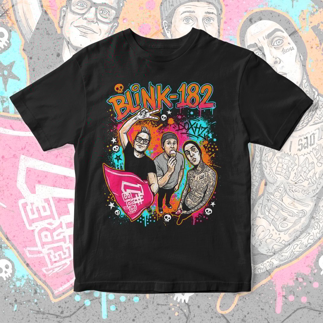 Nome do produto: Camiseta Blink 182 | Graffiti Mosh